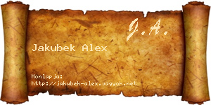 Jakubek Alex névjegykártya