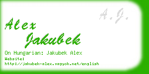 alex jakubek business card